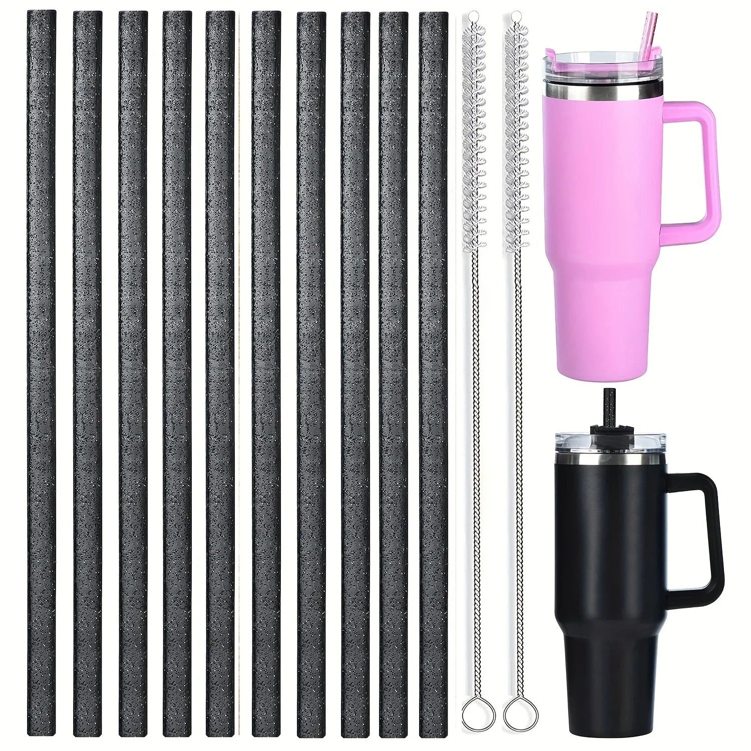 Wholesale mug ice cup multi-color glitter universal straw accessories suit with straw brush personality